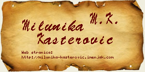 Milunika Kašterović vizit kartica